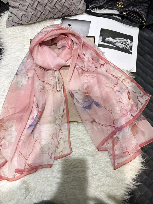 Pañuelo de Seda Mulberry con Estampado Digital - Ligero y Fluido para Verano - Image 17