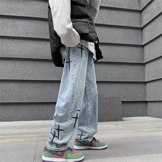 Jeans Holgados de Pierna Ancha para Hombre