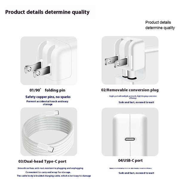 Cargador USB-C 140W con Cable de Datos - Adaptador Rápido Type-C