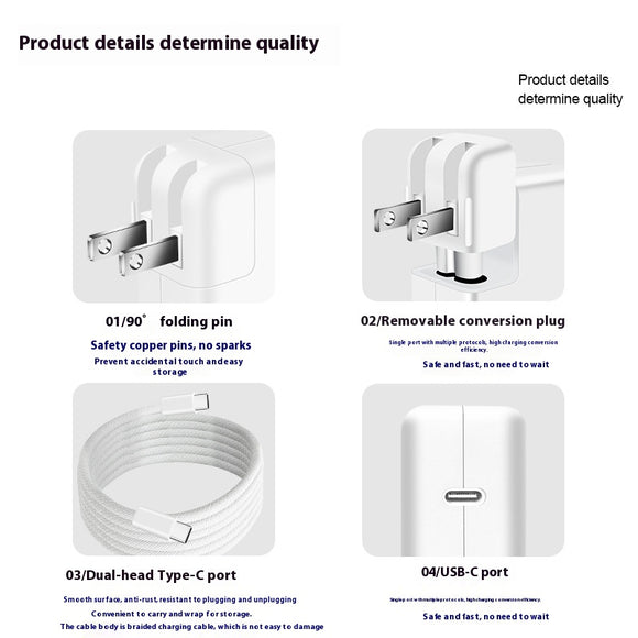 Cargador USB-C 140W con Cable de Datos - Adaptador Rápido Type-C