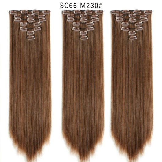 Set de Extensiones de Cabello con 16 Clips - Peluca de Fibra Sintética Premium - Image 43