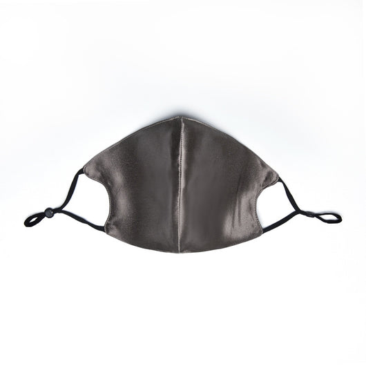 Wine red silk face mask with adjustable white ear loops, designed for breathable comfort and dust protection. - Image 16