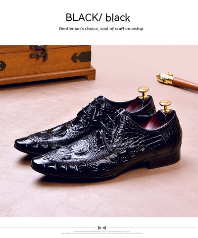 Zapatos de Vestir Hombre Patrón Cocodrilo Estilo Británico - Image 11