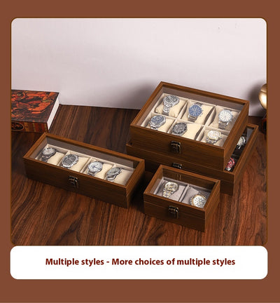 Caja Organizadora de Relojes en Nogal Negro con Almohada Suave - Image 14