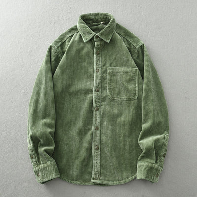 Camisa Casual de Pana Suelta Retro para Hombre - Image 10
