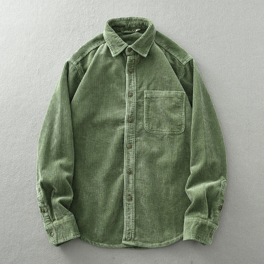 Camisa Casual de Pana Suelta Retro para Hombre - Image 10