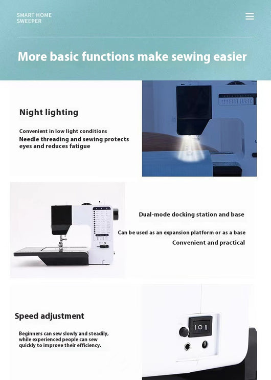 Máquina de Coser Eléctrica Multifuncional con Tablero Extensible - Image 13