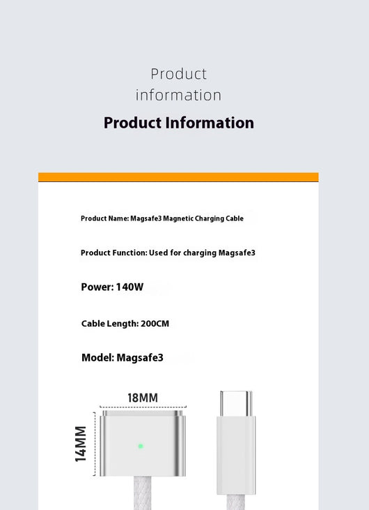 Cable de Carga Magnético 140W USB-C a MagSafe 3 - Image 12