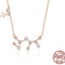 Colar de Doze Constelações Banhado a Prata S925 Colar Moderno Europeu e Americano Banhado a Ouro Rosé Corrente Clavicular Ouro Rosé Sagitário