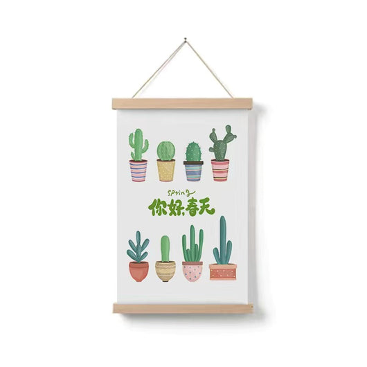 Cuadro Decorativo Plantas Verdes Diseño Infantil en Madera Maciza - Image 3