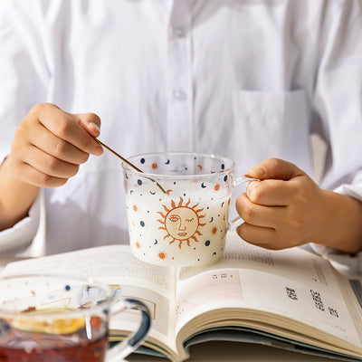 Vaso de Vidrio Gran Capacidad con Escala de Medición Diseño Cielo Estrellado - Image 10