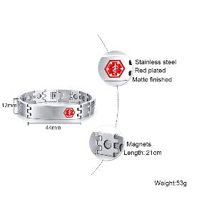 Pulsera Magnética de Acero Titanio para Hombre - Diseño Médico Negro - Image 13