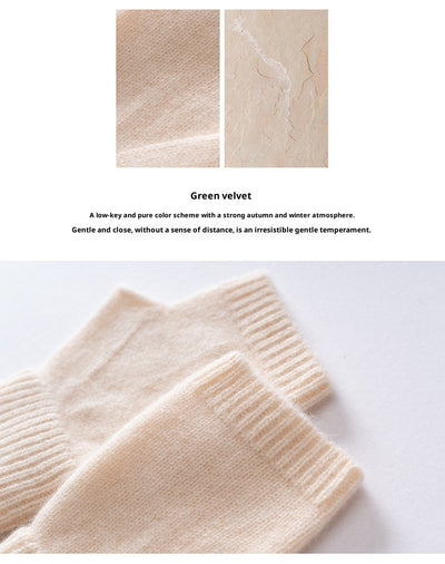 Guantes de Lana Merino Australiana sin Dedos con Flor Tejida y Cashmere - Image 18