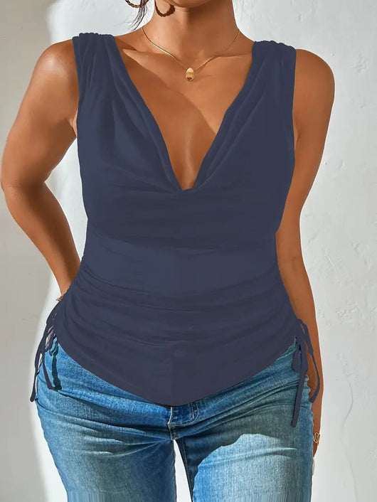 Top Crop Escotado Ajustado de Cintura Alta Sexy - Image 14