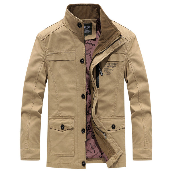 Chaqueta Cortaviento de Algodón Lavado para Hombre - Casual y Versátil