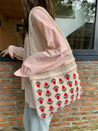 Bolso Tejido Retro con Malla Calada para Mujer - Image 6