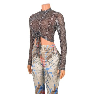 Blusa Manga Larga Transparente con Estampado de Serpiente - Image 6