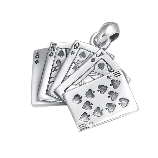 Dije de Plata Esterlina S925 Diseño Poker Versátil y Moderno