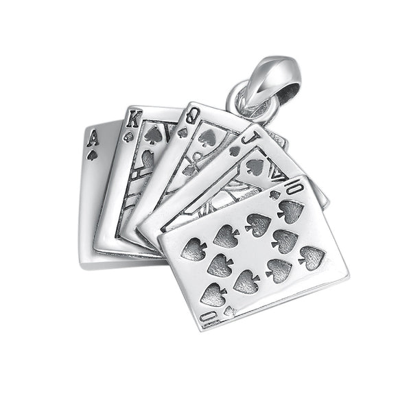 Dije de Plata Esterlina S925 Diseño Poker Versátil y Moderno