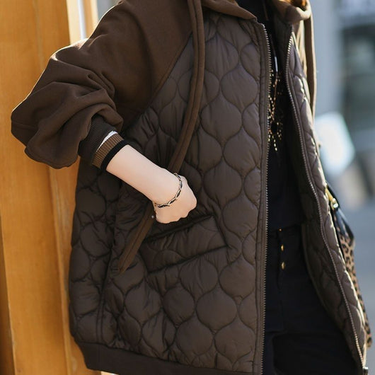 Abrigo Acolchado con Capucha - Chaqueta de Algodón Gruesa y Suelta para Mujer - Image 14