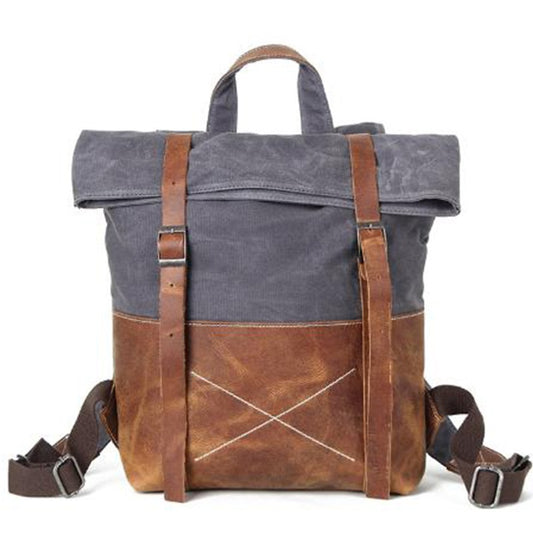 Mochila de Viaje en Lona Encerada Resistente con Detalles en Cuero Premium - Image 2