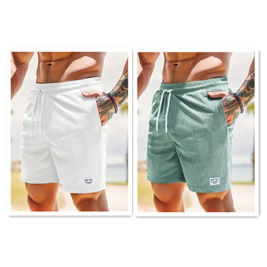 Pantalones Cortos de Verano en Pana con Cordón Ajustable para Hombre - Image 20