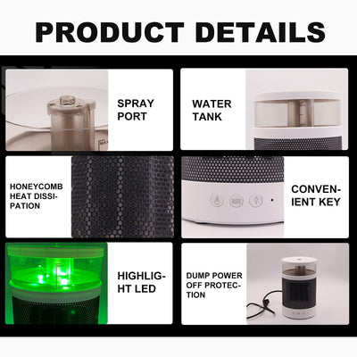 White and black 3-in-1 space heater with humidifier and night light, featuring a mesh grille and control buttons. - Image 4