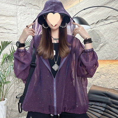 Sudadera Protección Solar con Capucha y Cordones para Mujer - Image 4