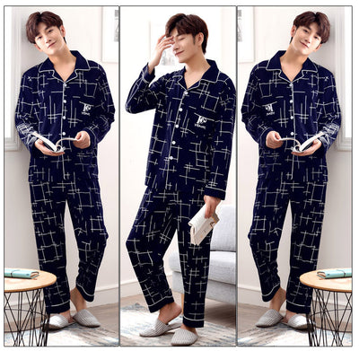 Pijama Hombre Manga Larga Cuadros Oversize Cómodo para Casa - Image 4