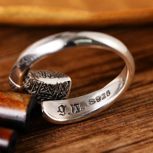 Anillo de Plata 925 Virgen María con Diamantes Estilo Vintage - Image 9