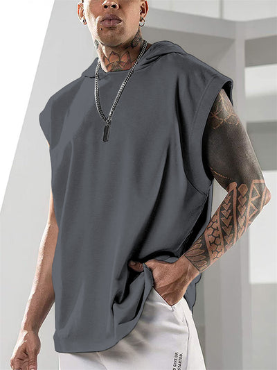 Chaleco Deportivo Holgado sin Mangas con Capucha para Hombre - Image 7