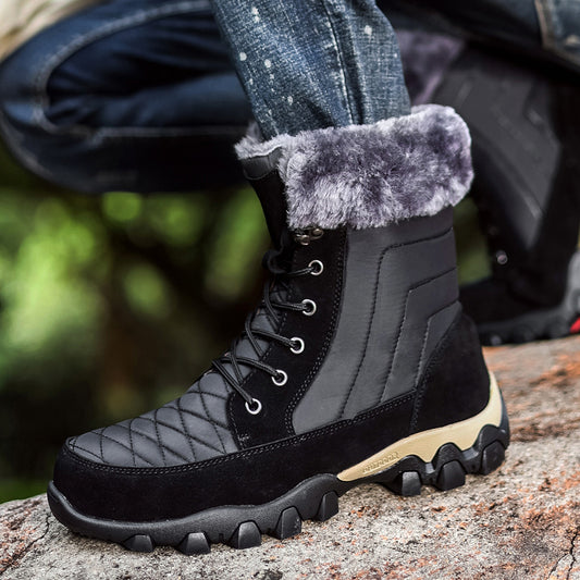 Botas de Nieve Estilo Británico con Suela Gruesa para Hombre
