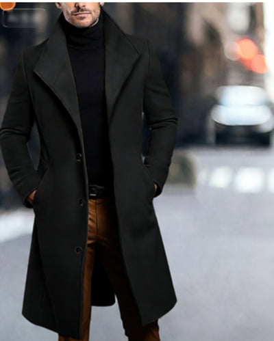 Abrigo Trench de Lana Media Longitud para Hombre - Image 9
