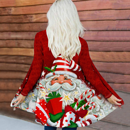 Abrigo Navideño para Mujer con Impresión Digital de Moda - Image 13