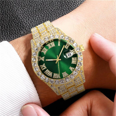 Reloj de Pulsera Hombre Acero Diamante con Calendario Movimiento Cuarzo - Image 14