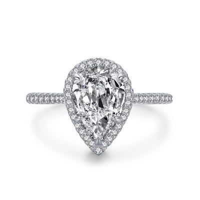 Anillo de Plata 925 con Diamante Simulado Tipo Huevo de Paloma - Image 13