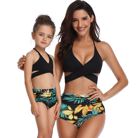 Traje de Baño para Madre e Hija - Bikini de Cintura Alta con Volantes - Image 11