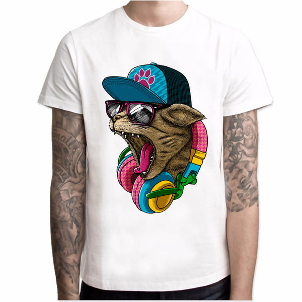 Playera Manga Corta Gato DJ Loco para Hombre