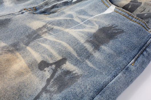 Jeans Vintage con Parches de Strass y Tinta Splash - Estilo Europeo Americano - Image 21