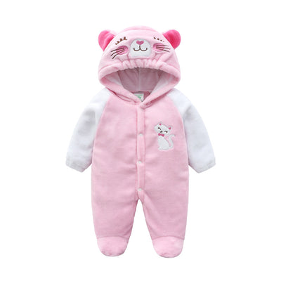 Pijama Tipo Mameluco de Franela con Capucha para Bebé - Unisex 0-1 Año - Image 8