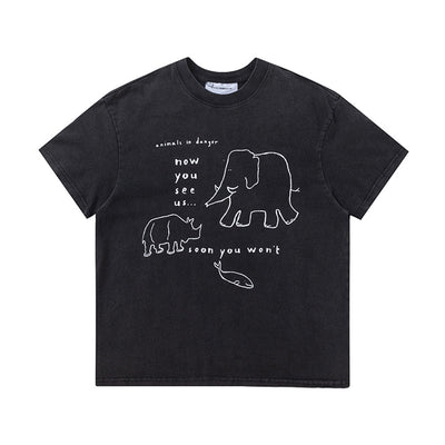 Playera Hombre Elefante Abstracto Pintado a Mano - Image 9