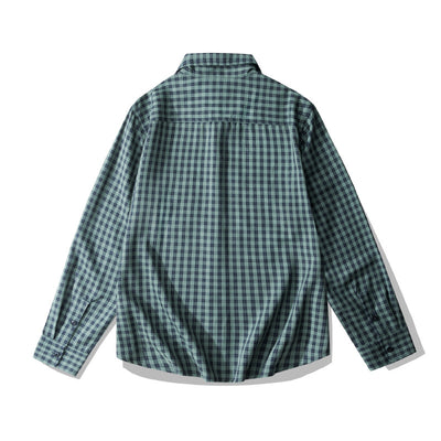 Camisa de Cuadros Retro Clásica de Manga Larga - Image 17