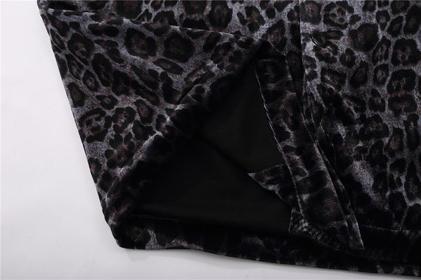 Abrigo Camisa Leopardo Terciopelo Estilo Europeo-Americano