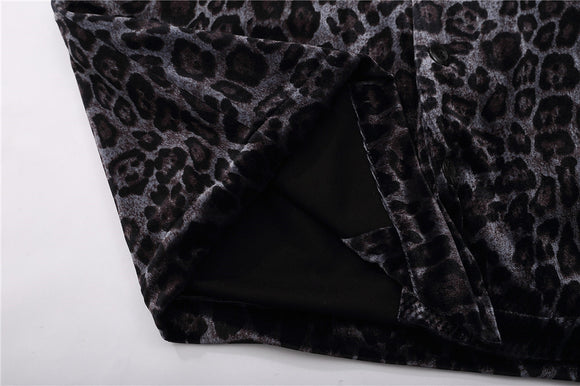 Abrigo Camisa Leopardo Terciopelo Estilo Europeo-Americano