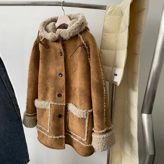 Abrigo Grueso con Capucha Diseño Moderno Largo para Otoño e Invierno - Image 7