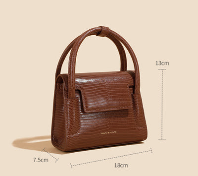 Bolso Mensajero de Cuero Genuino con Patrón de Lagartija para Mujer - Image 8
