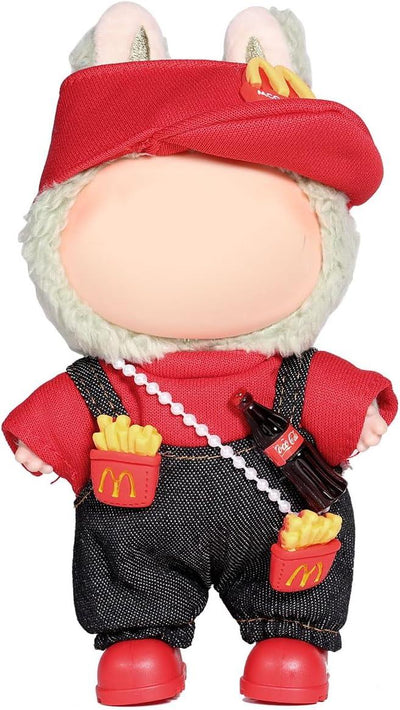 for Labubu Clothes/For Labubu Outfits,Clothes Set for 17Cm Lububu Doll,3 Piece Set Hat Clothing for LA BUBU, Boys and Girls Stylish Adorable Dolls Clothes Accessories (No Doll)_01 - Tekeno