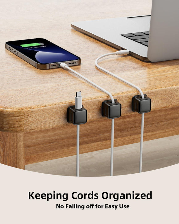 Set de 8 organizadores magnéticos para cables – Adhesivo fuerte Costop, fácil apertura, ideal para organizar cables de carga en hogar, oficina, auto y escritorio