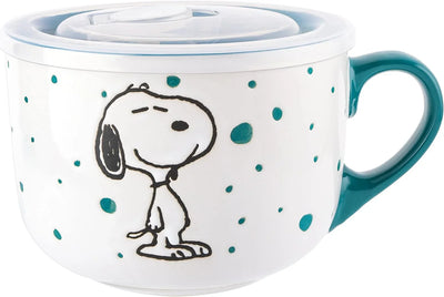 Set de 4 cuencos apilables de gres Peanuts – Snoopy y amigos, 14 cm, aptos para microondas y lavavajillas - Tekeno