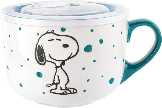 Set de 4 cuencos apilables de gres Peanuts – Snoopy y amigos, 14 cm, aptos para microondas y lavavajillas - Tekeno